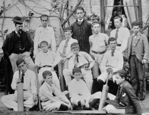 Hanley Castle grammar school cricket team, c1890.